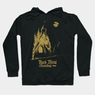 Black Metal Burning Church (gold version) Hoodie